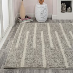 Alaro Berber Stripe Shag Area Rug