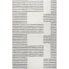 Petra Abstract Stripe Geometric Shag Area Rug