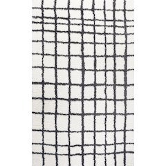 Arenal Geometric Grid Shag Area Rug