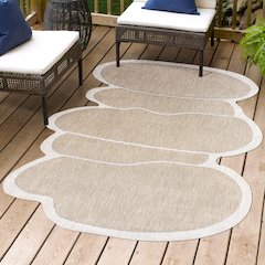 Jasper Modern Rustic Abstract Beige   Indoor/Outdoor Shaped  Rug