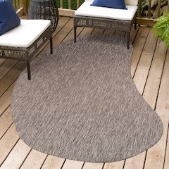 Evan Modern Rustic Organic CurveIndoor/Outdoor Shaped  Rug
