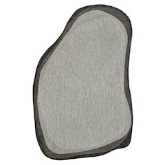 Gray/Black 6 ft. x 9 ft. Indoor/Outdoor Shaped Area Rug