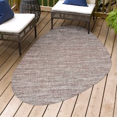 Callan Modern Rustic Abstract Beige   Indoor/Outdoor Shaped  Rug