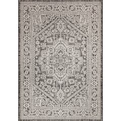 Sinjuri Medallion Textured Weave Indoor/Outdoor Area Rug