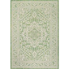 Sinjuri Medallion Textured Weave Indoor/Outdoor Area Rug