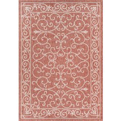 Charleston Vintage Filigree Textured Weave Indoor/Outdoor Area Rug