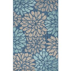 Zinnia Modern Floral Textured Weave Indoor/Outdoor Area Rug