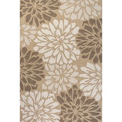 Zinnia Modern Floral Textured Weave Indoor/Outdoor Area Rug