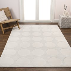 Adrian Modern Geometric Circle Dot High-Low Area Rug