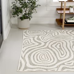 Bohemian Abstract Organic Reversible Machine-Washable Indoor/Outdoor Runner Rug