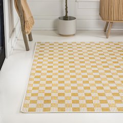 Aimee Traditional Cottage Checkerboard Indoor/Outdoor Area Rug