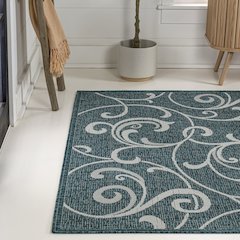 Maribel Traditional Classic All-Over Scroll Indoor/Outdoor Area Rug