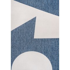 Two-Tone Navy/Cream 5 ft. x 8 ft. Indoor/Outdoor Area Rug