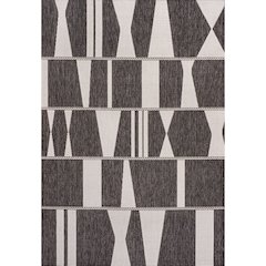 Two-Tone Black/Cream 5 ft. x 8 ft. Indoor/Outdoor Area Rug