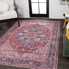 Maris Ornate Medallion Machine-Washable Area Rug