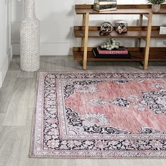 Bausch Bohemian Distressed Chenille Machine-Washable Area Rug