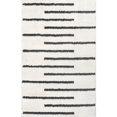 Alaro Berber Stripe Shag Area Rug