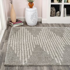 Petra Abstract Stripe Geometric Shag Area Rug
