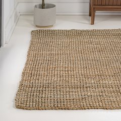 Biot Traditional Rustic Handwoven Jute Area Rug