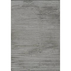 Aarhus High-Low Minimalist Scandi Striped Black/White 5 ft. x 8 ft. Area Rug