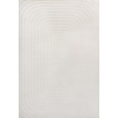 Freya High-Low Modern Scandinavian Arch Stripe Monotone Indoor/Outdoor Area Rug