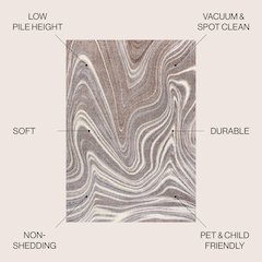 Eleni Contemporary Glam Abstract Marble Area Rug