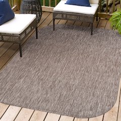 Miles Modern Minimalist Radius Corner SolidIndoor/Outdoor Shaped  Rug