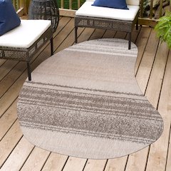 Evan Modern Rustic Organic CurveIndoor/Outdoor Shaped  Rug