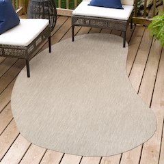 Evan Modern Rustic Organic CurveIndoor/Outdoor Shaped  Rug