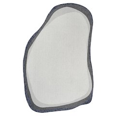 Cream/Navy 8 ft. x 10 ft. Indoor/Outdoor Shaped Area Rug