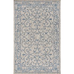 Charleston Vintage Filigree Textured Weave Indoor/Outdoor Area Rug