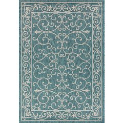 Charleston Vintage Filigree Textured Weave Indoor/Outdoor Area Rug
