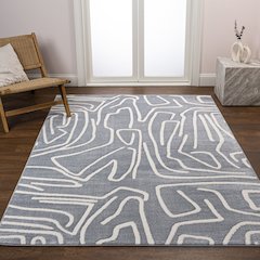 Alcina Modern Scandinavian Graphic Lines High-Low Area Rug