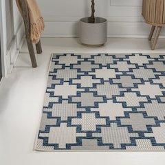 Cyrus Modern Geometric Tile Pattern Indoor/Outdoor Area Rug