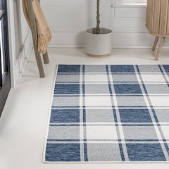 Sabine Traditional Farmhouse Bold Gingham Indoor/Outdoor Area Rug