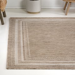Lido Traditional Casual Pinstripe Border Indoor/Outdoor Area Rug