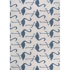 Flamingos Two-Tone White/Navy 8 ft. x 10 ft. Indoor/Outdoor Area Rug