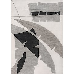 Palm Leaf Gray/Cream 8 ft. x 10 ft. Indoor/Outdoor Area Rug