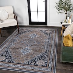 Dalyan Geometric Medallions Machine-Washable Area Rug