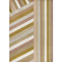 Retro Rainbow Contemporary Stripe Red/Gold/Cream 8 ft. x 10 ft. Area Rug