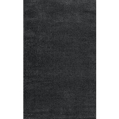 Haze Solid Low Pile Area Rug Black