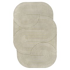 Cream/Natural 9 ft. x 12 ft. Indoor/Outdoor Shaped Area Rug