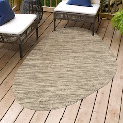 Callan Modern Rustic Abstract Beige   Indoor/Outdoor Shaped  Rug