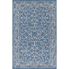 Charleston Vintage Filigree Textured Weave Indoor/Outdoor Area Rug
