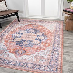 Maris Ornate Medallion Machine-Washable Area Rug