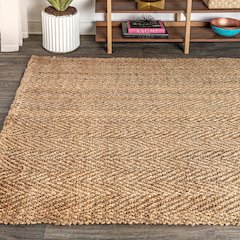 Espina Hand Woven Herringbone Chunky Jute Area Rug