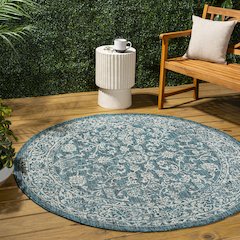 Tela Bohemian TetuWeave Floral  Indoor/Outdoor  Rug