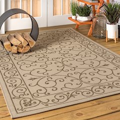 Charleston Vintage Filigree TetuWeave Beige   Indoor/Outdoor  Rug