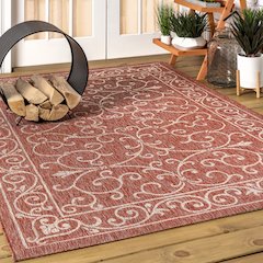 Charleston Vintage Filigree TetuWeave Red   Indoor/Outdoor  Rug