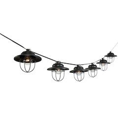 Indoor/Outdoor Rustic Farmhouse Incandescent G Metal Cage Shade String Lights